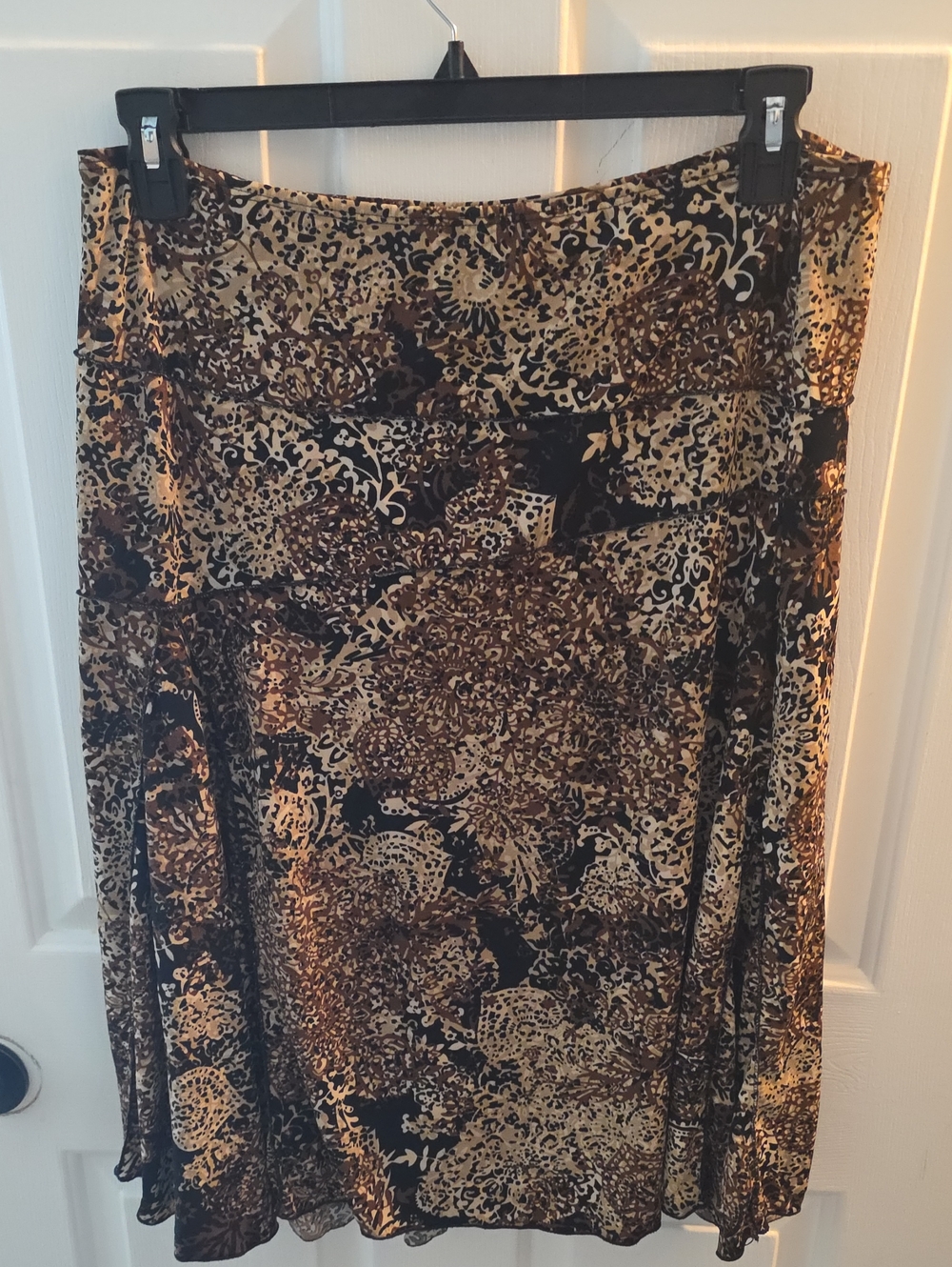 new directions Black and Brown Printed Skater Skirt
